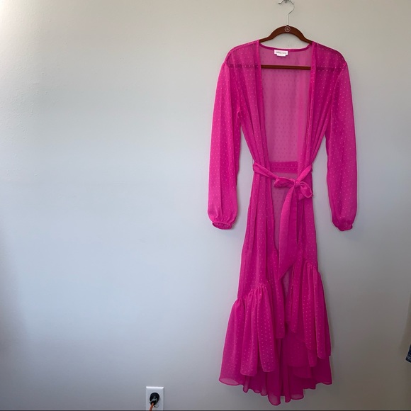 Lovers + Friends Other - Lovers + Friends Sheer Swiss Dot Ruffle Cover Up